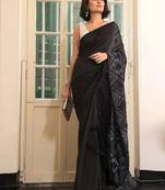 Black original japan devsena satin saree japan satin digital print blouse