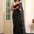 Black original japan devsena satin saree japan satin digital print blouse