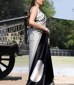 Cream original japan devsena satin saree japan satin digital print blouse