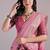 Pink color muga cotton colorfull resham weaving saree
