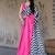 Pink original japan devsena satin saree japan satin digital print blouse