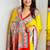 Yellow original japan devsena satin saree japan satin digital print blouse