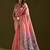 Pink color muga cotton colorfull resham weaving saree