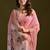 Pink color muga cotton colorfull resham weaving saree