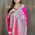 Magenta original japan devsena satin saree japan satin digital print blouse
