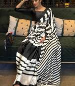 White original japan devsena satin saree japan satin digital print blouse