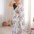 white silk blend digital printed saree with swarovski diamond work & blouse piece