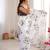 white silk blend digital printed saree with swarovski diamond work & blouse piece