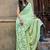 Sea green original japan devsena satin saree japan satin digital print blouse