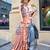 Peach original japan devsena satin saree japan satin digital print blouse