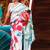 White original japan satin saree with digital print blouse