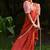Red original japan devsena satin saree japan satin digital print blouse