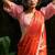 Red original japan devsena satin saree japan satin digital print blouse