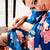 Blue original japan devsena satin saree japan satin digital print blouse