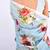 Light blue original japan devsena satin saree japan satin digital print blouse