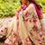 Off white original japan devsena satin saree japan satin digital print blouse