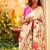 Off white original japan devsena satin saree japan satin digital print blouse