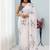 white silk blend digital printed saree with swarovski diamond work & blouse piece