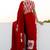 Red original japan devsena satin saree japan satin digital print blouse