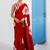 Red original japan devsena satin saree japan satin digital print blouse