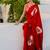 Red original japan devsena satin saree japan satin digital print blouse