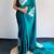 Teal original japan devsena satin saree japan satin digital print blouse