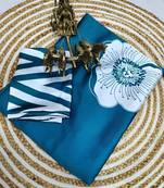 Teal original japan devsena satin saree japan satin digital print blouse