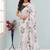 white silk blend digital printed saree with swarovski diamond work & blouse piece