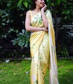 Lemon original japan devsena satin saree japan satin digital print blouse