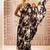 Black original japan devsena satin saree japan satin digital print blouse