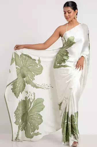 Olive original japan devsena satin saree japan satin digital print blouse