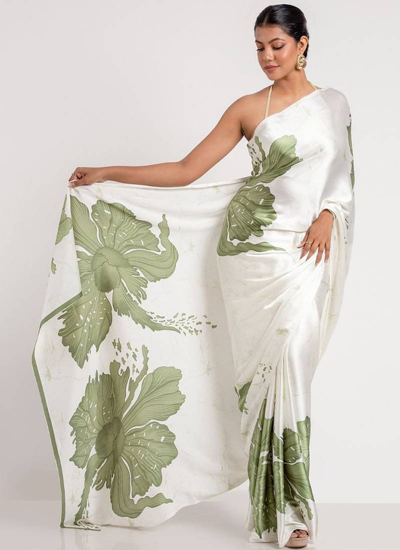 Olive original japan devsena satin saree japan satin digital print blouse