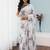 white silk blend digital printed saree with swarovski diamond work & blouse piece