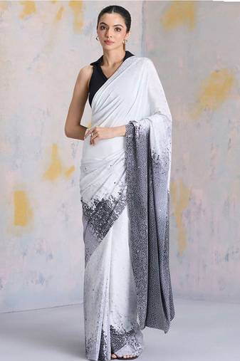 Multicolor original japan devsena satin saree japan satin digital print blouse