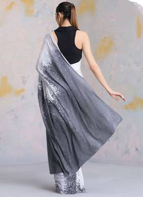 Multicolor original japan satin saree with digital print blouse 4