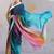 Multicolor original japan devsena satin saree japan satin digital print blouse