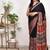 Black original japan devsena satin saree japan satin digital print blouse