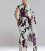 Multicolor original japan devsena satin saree japan satin digital print blouse