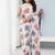 white silk blend digital printed saree with swarovski diamond work & blouse piece
