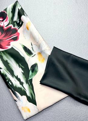 Multicolor original japan satin saree with digital print blouse 5