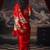 Red original japan devsena satin saree japan satin digital print blouse