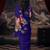 Royal blue original japan devsena satin saree japan satin digital print blouse