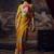Yellow original japan devsena satin saree japan satin digital print blouse