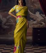 Olive original japan devsena satin saree japan satin digital print blouse