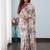white silk blend digital printed saree with swarovski diamond work & blouse piece