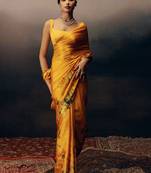 Orange original japan devsena satin saree japan satin digital print blouse