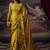 Yellow original japan satin saree with digital print blouse