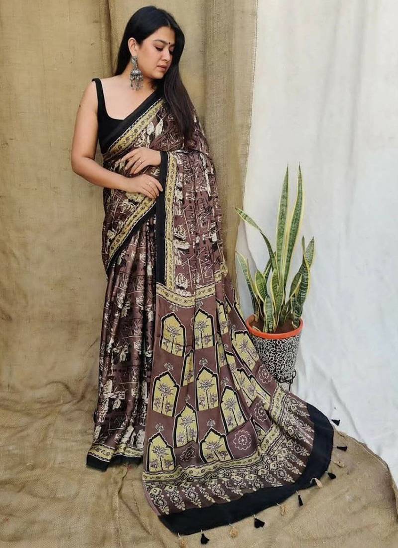 Multicolor original japan devsena satin saree japan satin digital print blouse