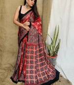 Multicolor original japan devsena satin saree japan satin digital print blouse