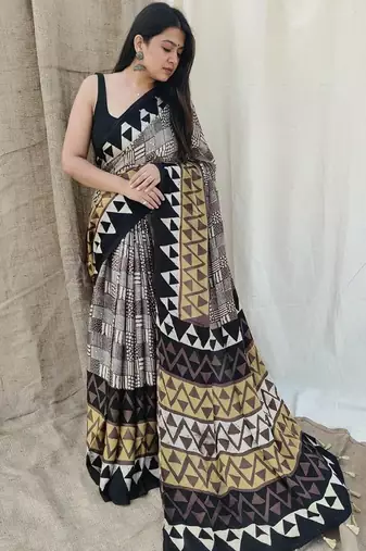 Multicolor original japan devsena satin saree japan satin digital print blouse